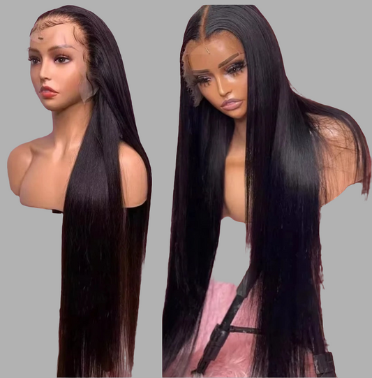 Glueless Straight 13x6 Hair HD Lace Front Wig Pre Plucked and Bleached Real