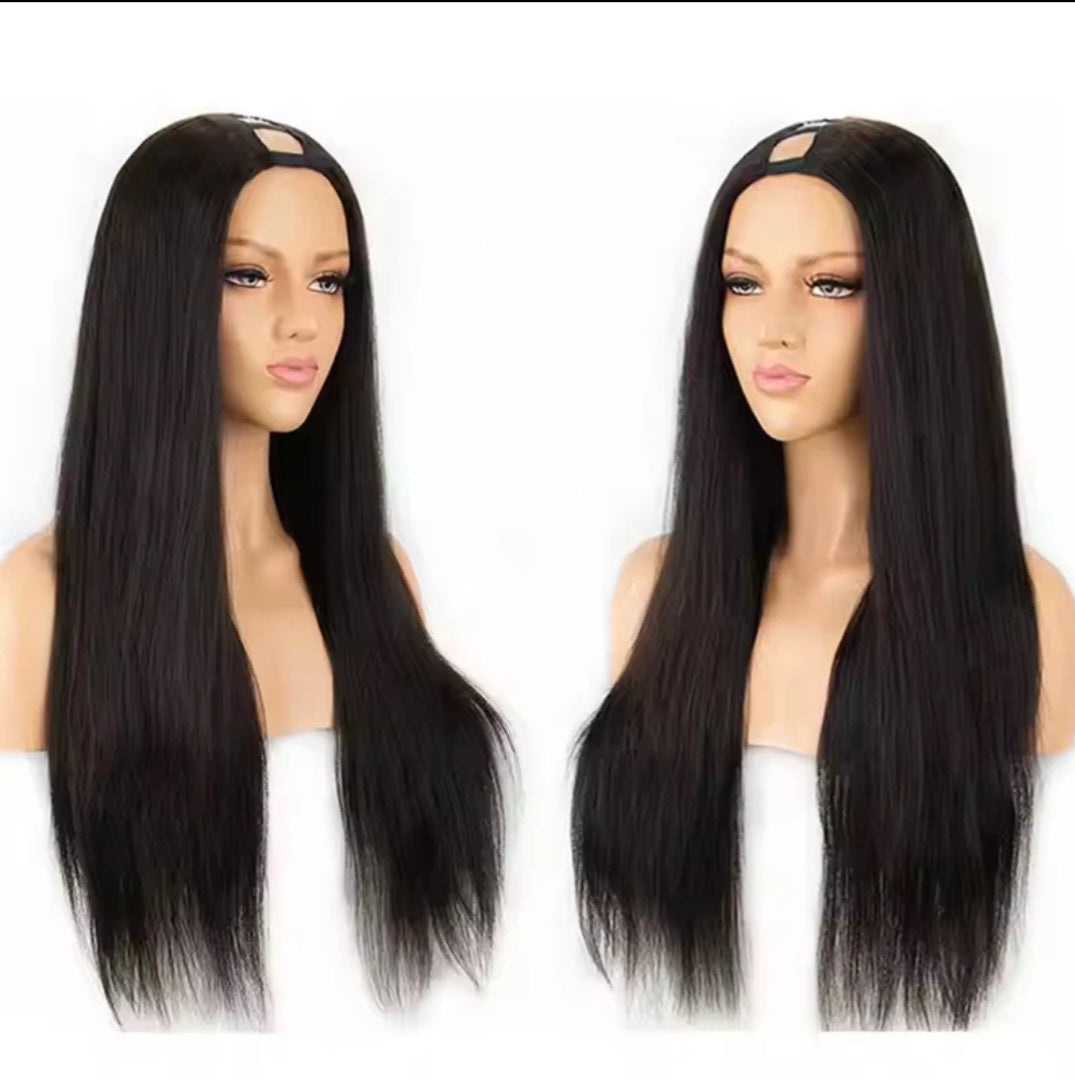 U Part Wig Straight Human Hair Wigs 150% Density Glueless Wig for Women
