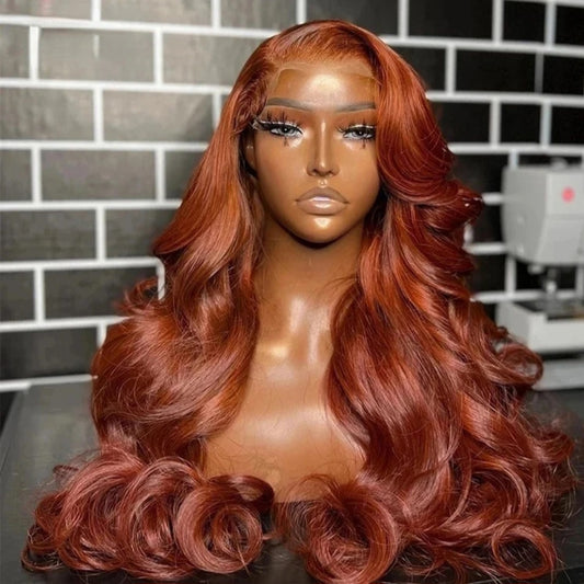 Reddish Brown Body Wave Wig HD Lace Front Wigs 150% - 180% Density Colored Human Hair Wig