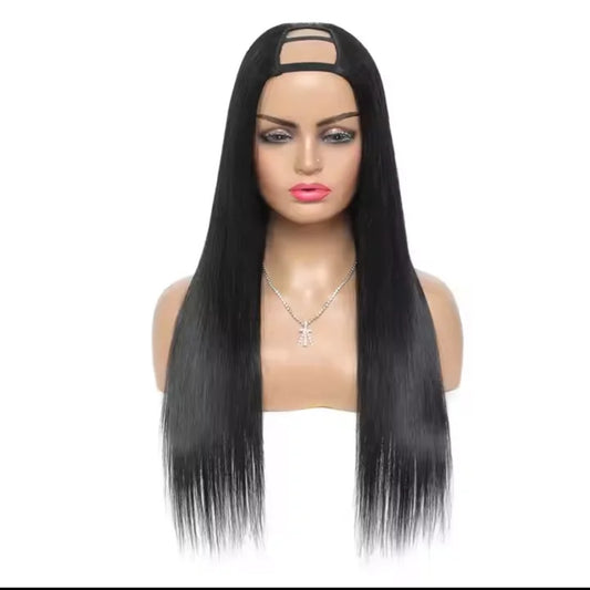 U Part Wig Straight Human Hair Wigs 150% Density Glueless Wig for Women
