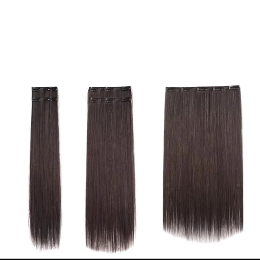Clip In Human Hair Extension Dark Brown Color Clip In Hair Extensions