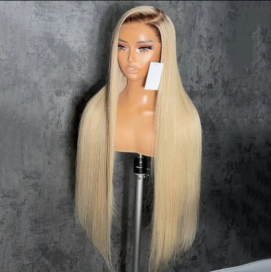 Pure 613 Blonde ombre Straight HD Lace Wigs With Super Natural Baby Hair