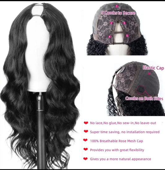 Body Wave V-Part Wig Human hair