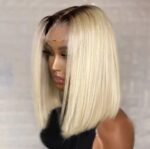 613 Blonde Bob Wigs With Dark Brown Roots Ombre 1B/613 13×4 Lace Front Bob Wigs - Image 7