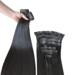 Clip In Human Hair Extension Dark Natural Color - Image 5