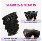 Soft Body Wave Seamless Clip in Human Hair Extensions Hair Pieces 7pcs/set with Free Gift - Image 5