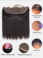 Straight Closure Virgin Hair With Pre-Plucked Baby Hair Brazilian Virgin Hair Closure 13*4,13*6 ,360 Transparent Lace And HD Lace 12-20 Inch In Stock - Image 2