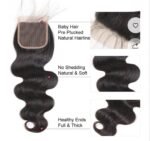 Brazilian Body Wave  HD Lace Closure Human Hair Swiss Lace Closure With Bleached Konts - Image 4