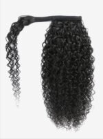 Curly Ponytail Extensions with Claw Clip Natural Black Human Hair - Image 5
