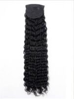 Clip-In Loose Deep Wave Ponytail Extension 100% Human Hair Natural Black - Image 4