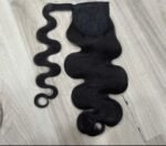 Ponytail Extension Body Wave Human Hair Ponytail With Magic Paste Warp Around - Image 5