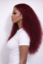 13x6 Lace Wigs Skin Melt Jerry Curly  Hair 99J Color Glueless and preplucked wig - Image 2