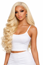 Pure 613 Blonde Straight HD Lace Wigs With Super Natural Baby Hair Long Wigs #613 Body Wave Pre Plucked Blonde Lace Frontal Wigs - Image 2