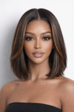 Short Loose Wave Bob Human Hair Wig 6×5 HD Pre-Cut Lace Glueless Blonde Highlight Color Bleached Knots - Image 2