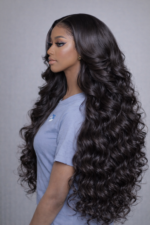 Glueless Loose Wave 13x6 HD Lace Front  Pre Plucked Wig Voluminous Ocean Wave Curtain Bangs Wig 100% Glueless - Image 2