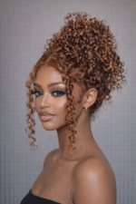 Highlight Curly Honey Blonde Color 360 Lace Front Wig Mix Color 4/27 Human Hair Wigs - Image 2