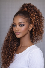 Highlight Curly Honey Blonde Color 360 Lace Front Wig Mix Color 4/27 Human Hair Wigs - Image 3