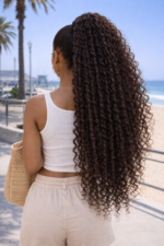 Clip-In Loose Deep Wave Ponytail Extension 100% Human Hair Natural Black - Image 2