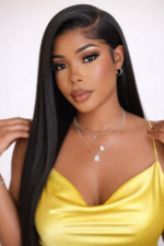 Invisi-Strap 360 Lace Frontal  Straight Human Hair Glueless Wigs Plucked & Bleached 150-250% Density