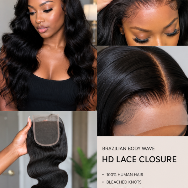 Body Wave HD Lace Closure – Bleached Knots