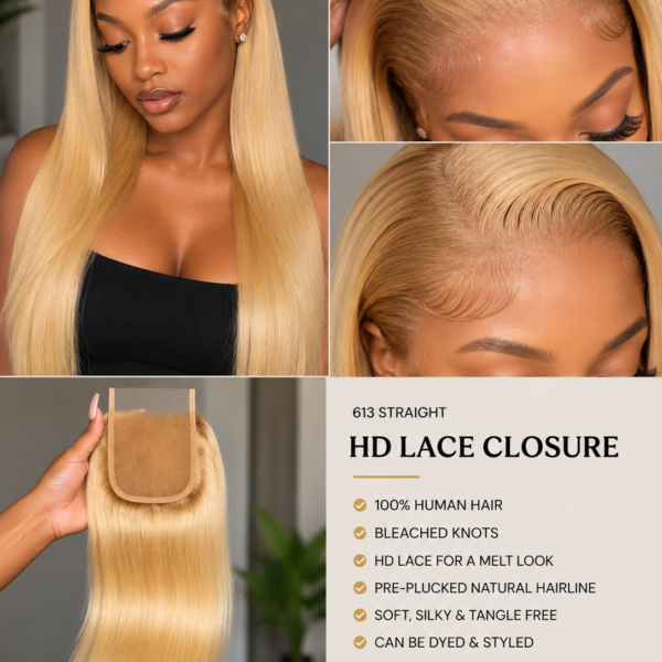 Blonde HD Lace Closure – Silky Straight
