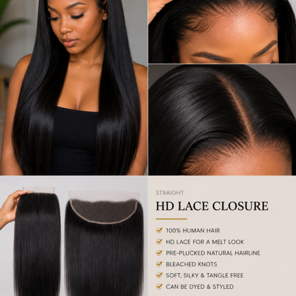 Straight HD Lace Closure – Pre-Plucked