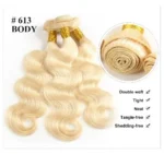 Brazilian Blonde Hair 3 Bundles 613 Body Wave Virgin Hair, 100% Virgin Blonde Human Hair Weave Body Wave Bundles - Image 5