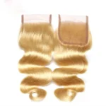 Brazilian Body Wave Transparent Lace Closure Human Hair Swiss 613 Color Lace Closure