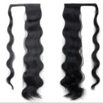 Ponytail Extension Body Wave Human Hair Ponytail With Magic Paste Warp Around - Image 3