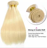 Blonde Hair 613# Color Brazilian Straight Hair 10A 12A Virgin Human Hair 3 Bundles - Image 5