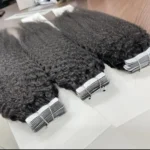 Natural Black #1B Tape-In Hair Extensions PU Human Hair For Full Head - Image 4