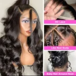 Glueless Invisi Drawstring 360 Lace Wig Miss Buns With Side Part Bangs Style - Image 4