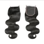 Brazilian Body Wave  HD Lace Closure Human Hair Swiss Lace Closure With Bleached Konts