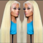 Pure 613 Blonde Straight HD Lace Wigs With Super Natural Baby Hair Long Wigs #613 Body Wave Pre Plucked Blonde Lace Frontal Wigs - Image 4