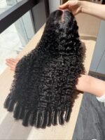 Burmese Curly C and Middle Part With Baby Hair  Lace Frontal Glueless Human Hair Wig 250% Density - Image 4
