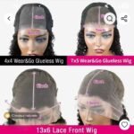 Burmese Curly C and Middle Part With Baby Hair  Lace Frontal Glueless Human Hair Wig 250% Density - Image 5