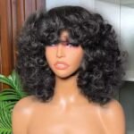 Glueless Bouncy Curly Wig 250% Density Super Bouncy Wand Curl Human Hair 14inches - Image 4