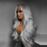 Grey Silver Lace Front Wig Transparent Lace Body Wave Wig - Image 5