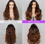 Ombre Brown Highlight Color Loose Wave Wig Butterfly Layered Cut 6×5 Glueless Wig 200% Density - Image 6