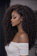 Burmese Curly C and Middle Part With Baby Hair  Lace Frontal Glueless Human Hair Wig 250% Density - Image 2