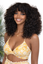Glueless Bouncy Curly Wig 250% Density Super Bouncy Wand Curl Human Hair 14inches
