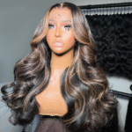 Ombre Brown Highlight Color Loose Wave Wig Butterfly Layered Cut 6×5 Glueless Wig 200% Density - Image 3