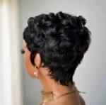 Short Curly Layered Pixie Cut Full Lace Pixie Wig Human Hair - Image 4
