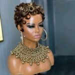 Short Curly Layered Pixie Cut Full Lace Pixie Wig Human Hair - Image 7