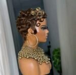 Short Curly Layered Pixie Cut Full Lace Pixie Wig Human Hair - Image 8