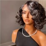 Bouncy Full Loose Body Side Part Short Lace Frontal Wigs 200% Density - Image 3