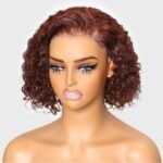 Short Curly Pixie Cut Bob Glueless 13×4 Lace Front Wigs Curly Human Hair 180% Density - Image 5