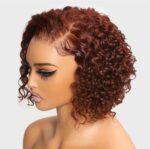 Short Curly Pixie Cut Bob Glueless 13×4 Lace Front Wigs Curly Human Hair 180% Density - Image 4
