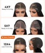 Copper Brown Straight/Body Wave Human Hair Wig  Pre Everything Transparent Lace Flexi-Fit Glueless - Image 7