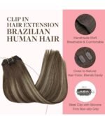 Silky Straight/Body Wave/Yaki Straight Seamless Clip in Human Hair Extensions 7 Pieces/Set with Free Gift. - Image 6